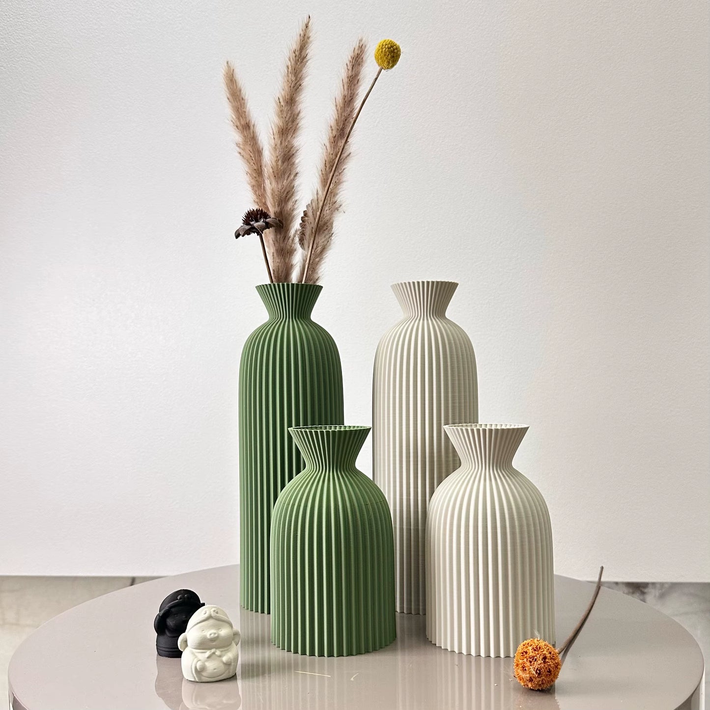 2-Piece Set of Wavy Pattern Art Dry Vase, Dried Flower Vase, Suitable for Home Desktop Decoration Vase, Foyer Decoration Vase, Dried Flower Vase, Office Decoration Vase Ornament, Best Holiday Gift