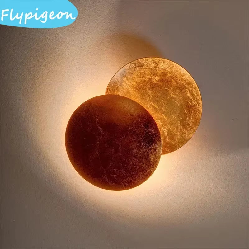 Modern LED Wall Light Rotatable Solar Eclipse Black Gold Wall Lamp for Bedroom Hotel Living Room Rotatable Lighting Fixture
