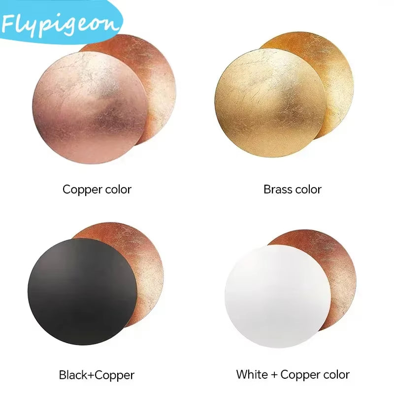 Modern LED Wall Light Rotatable Solar Eclipse Black Gold Wall Lamp for Bedroom Hotel Living Room Rotatable Lighting Fixture