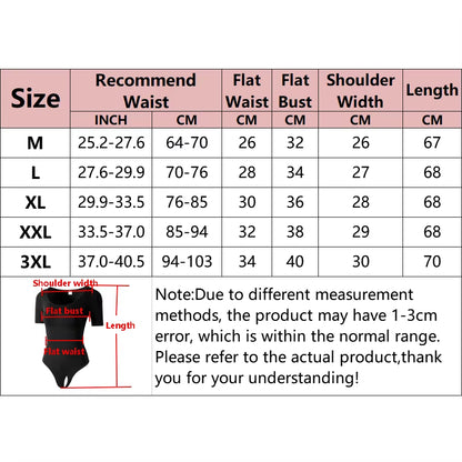 Short Sleeves Open Crotch Big U Neck Sexy Shapers Bodysuit Shapewear Women Body Shaper Tummy Control Corset Thong Underwear