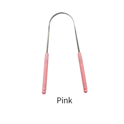 5 Colors Stainless Steel Tongue Cleaner Scraper Oral Care Bad Breath Sweeper Health Tool