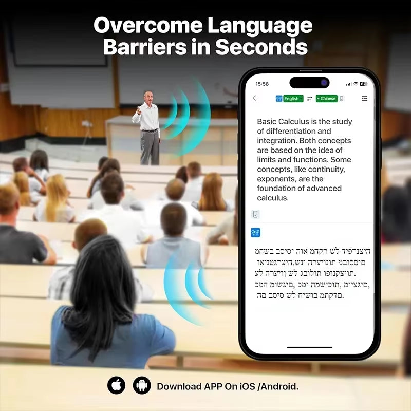 Real Time Translator Headphones AI Language Translation Earbuds 144 Languages & Accents 3 in 1 OWS Ear Buds for Business