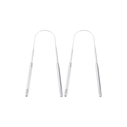 4Colors Stainless Steel Tongue Scraper Metal Tongue Fresh Breath Cleaning Coated Toothbrush Oral Hygiene Scrapper Cleaning Tools