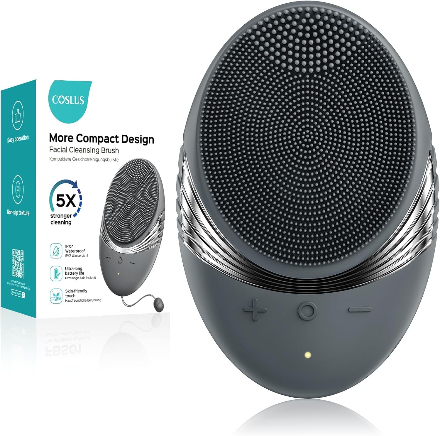 Facial Cleansing Brush Face Scrubber : Portable Silicone Waterproof Rechargeable Face Wash Brush, 5 Cleansing Modes, Electric Deep Cleaning for Men & Women, Removing Blackhead, Exfoliating