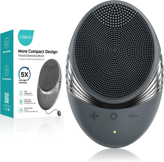 Facial Cleansing Brush Face Scrubber : Portable Silicone Waterproof Rechargeable Face Wash Brush, 5 Cleansing Modes, Electric Deep Cleaning for Men & Women, Removing Blackhead, Exfoliating