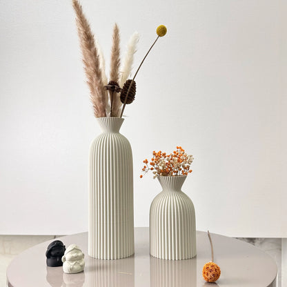 2-Piece Set of Wavy Pattern Art Dry Vase, Dried Flower Vase, Suitable for Home Desktop Decoration Vase, Foyer Decoration Vase, Dried Flower Vase, Office Decoration Vase Ornament, Best Holiday Gift