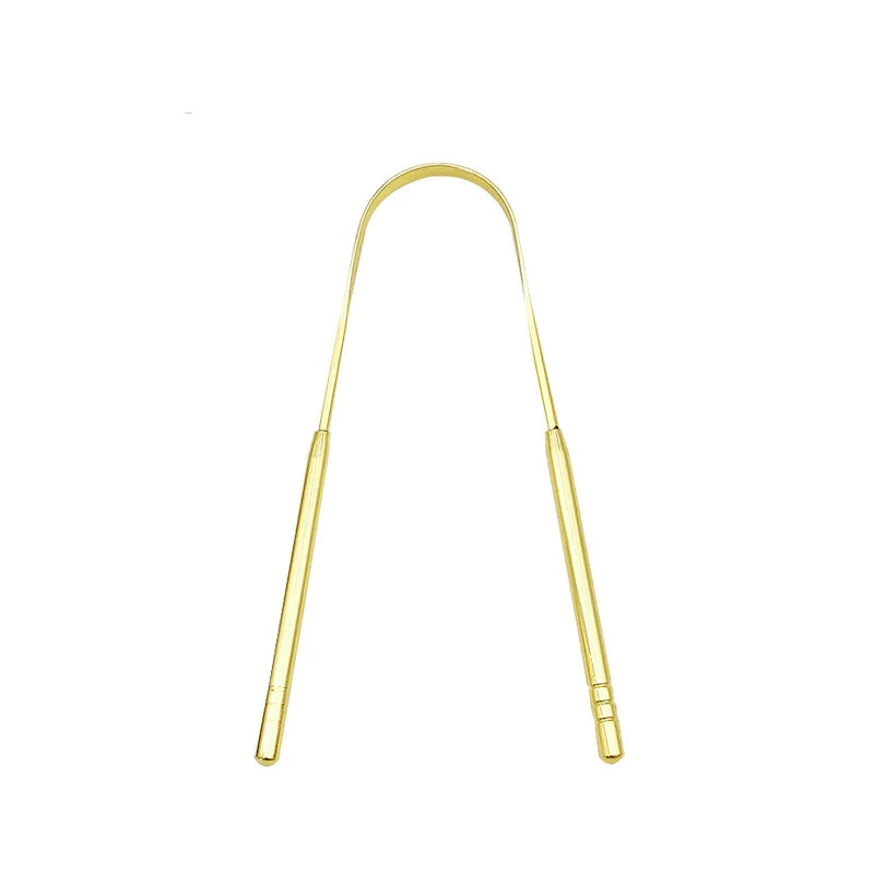 4Colors Stainless Steel Tongue Scraper Metal Tongue Fresh Breath Cleaning Coated Toothbrush Oral Hygiene Scrapper Cleaning Tools