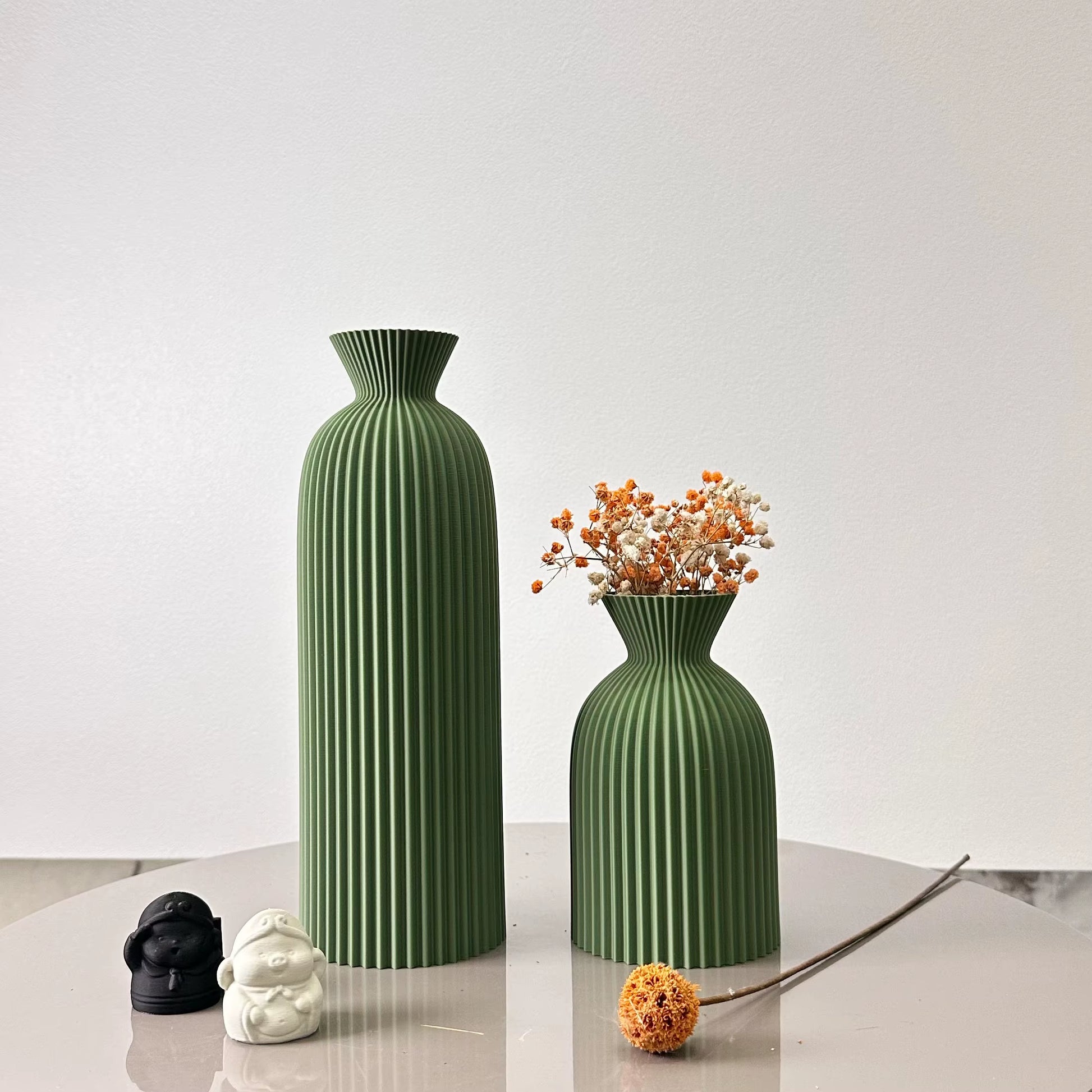 2-Piece Set of Wavy Pattern Art Dry Vase, Dried Flower Vase, Suitable for Home Desktop Decoration Vase, Foyer Decoration Vase, Dried Flower Vase, Office Decoration Vase Ornament, Best Holiday Gift