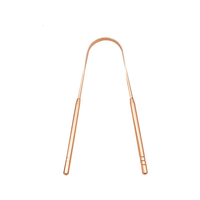 4Colors Stainless Steel Tongue Scraper Metal Tongue Fresh Breath Cleaning Coated Toothbrush Oral Hygiene Scrapper Cleaning Tools