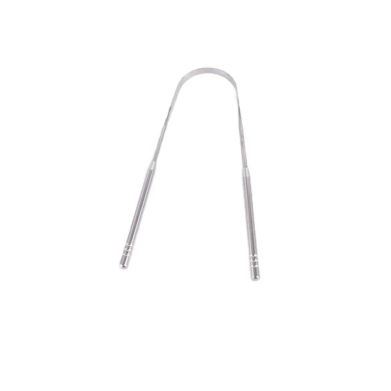 4Colors Stainless Steel Tongue Scraper Metal Tongue Fresh Breath Cleaning Coated Toothbrush Oral Hygiene Scrapper Cleaning Tools