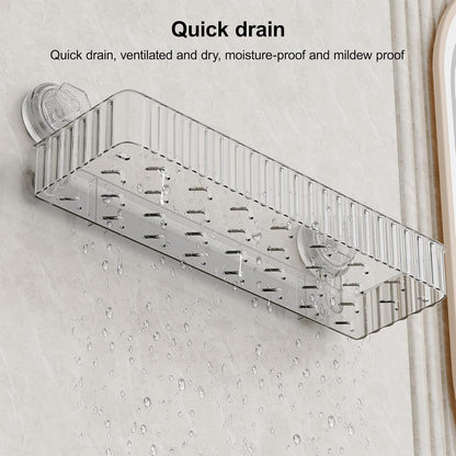 Shower Caddy Suction Cup Bathroom Shower Organizer for Bathroom Storage Home Decor & Kitchen No Drilling Large Capacity Removable and Reusable Shower Shelves for Inside. (Clear, Square)